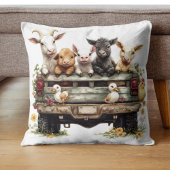 Cute Animal Farm On Pillow クッション