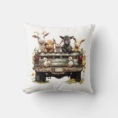 Cute Animal Farm On Pillow クッション (正面)