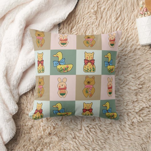 Cute Animal for Sofa & Bedroom Decor  クッション (ブランケット)