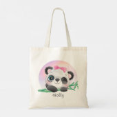 Cute Animal Friendly Panda Bamboo トートバッグ (裏面)
