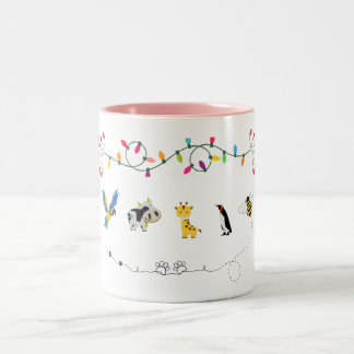 Cute Animal Friends Mug | Kids Cartoon Coffee Cup  ツートーンマグカップ