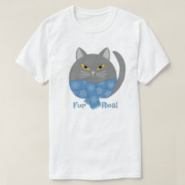 Cute Animal 'Fur Real' Cat T-shirt Tシャツ