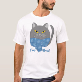 Cute Animal 'Fur Real' Cat T-shirt Tシャツ