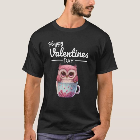 Cute Animal Heart Panda Happy Valentine Day  69 Tシャツ (正面)