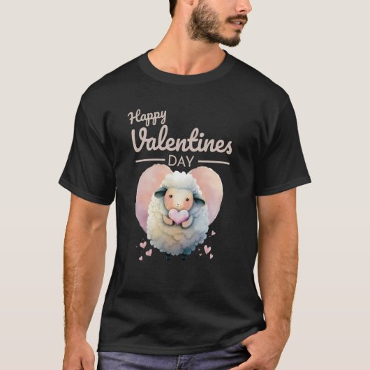 Cute Animal Heart Panda Happy Valentine Day  77 Tシャツ (正面)