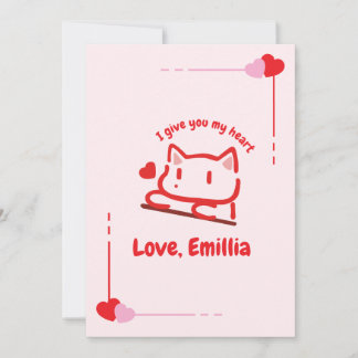 Cute Animal Heart Personalized カード