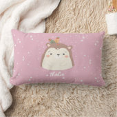 Cute Animal Hedgehog Personalized Name ランバークッション (ブランケット)
