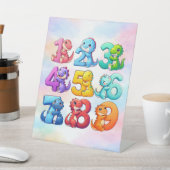 Cute Animal Numbers Maths Desk Art for Kids 台座サイン (インサイチュ)