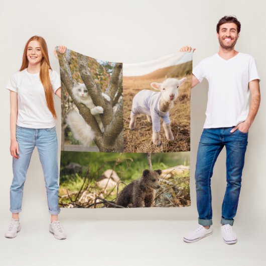 cute animal photos blanket フリースブランケット (インサイチュ)