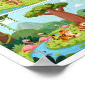 Cute Animal Spot the Difference Poster for Kids ポスター (角)