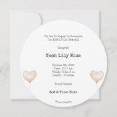 Cute Animal Watercolor Elephant Hearts Card 招待状 (裏面)