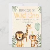 Cute Animal Wild One Birthday Invitation 招待状 (正面)