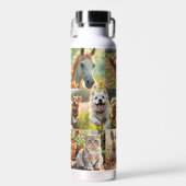 Cute Animals and Pets Artistic Photo Collage ウォーターボトル (正面)