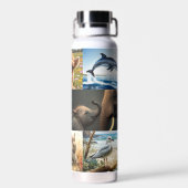 Cute Animals and Pets Artistic Photo Collage ウォーターボトル (背面)