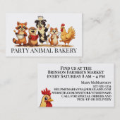 Cute animals baking baker bakery pastry chef 名刺 (正面/裏面)