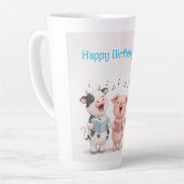 Cute Animals Band Birthday カフェラテマグ (左アングル)