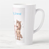 Cute Animals Band Birthday カフェラテマグ (右)