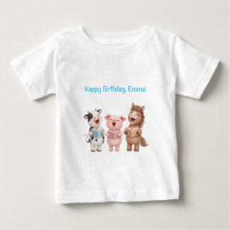 Cute Animals Band Birthday ベビーTシャツ