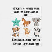 Cute animals blanket for kids フリースブランケット (正面)