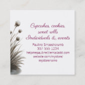 Cute animals bunny cat eating cookie baking bakery スクエア名刺 (裏面)