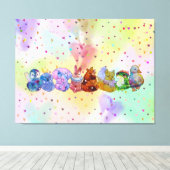 Cute Animals called The Lucky Charms キャンバスプリント (インサイチュ (ウッドフロア))