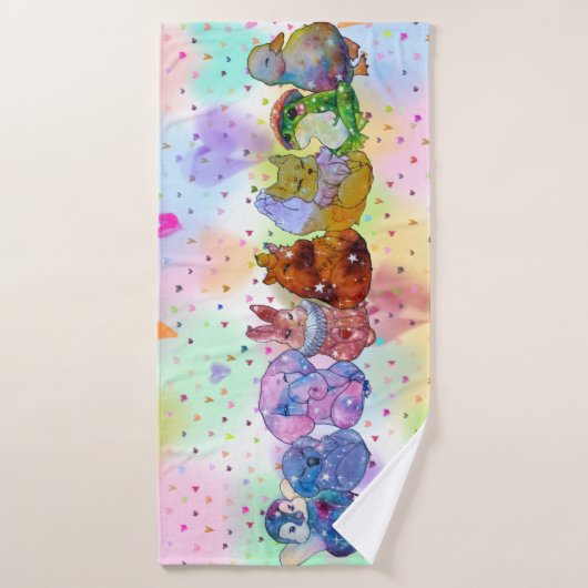 Cute Animals called The Lucky Charms バスタオル (バスタオル)