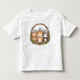 Cute animals celebrating Christmas トドラーTシャツ