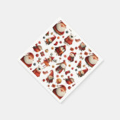 Cute Animals Festive Xmas Pattern Kids' Birthday  スタンダードカクテルナプキン (角)