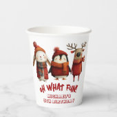 Cute Animals Fun Festive Xmas Kids' Birthday Party 紙コップ (裏面)