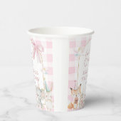 Cute Animals Fun To Be One 1st Birthday Pink 紙コップ (右)