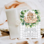 Cute Animals Gingham Noah's Ark Baby Shower  招待状