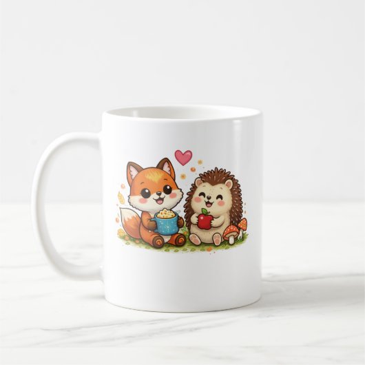 Cute Animals Illustration  コーヒーマグカップ (左)