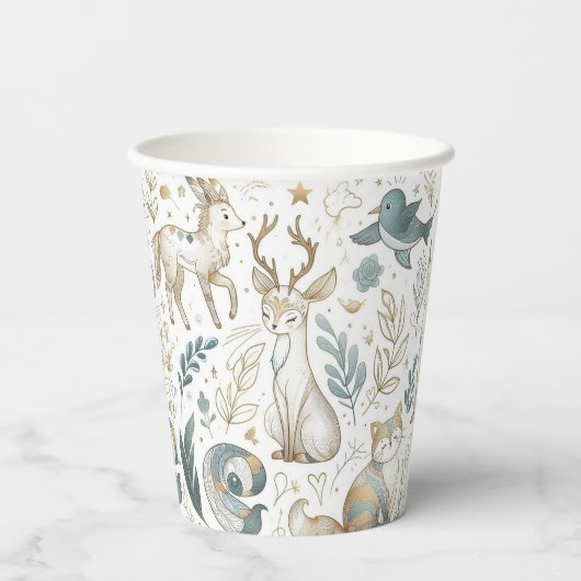 Cute animals illustration on a white background 紙コップ (裏面)