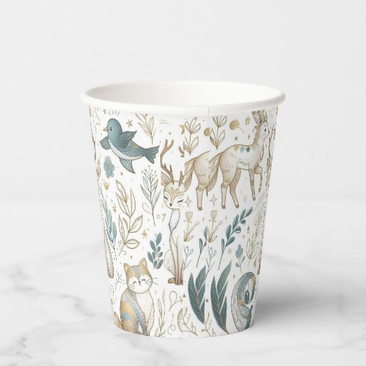 Cute animals illustration on a white background 紙コップ (右)