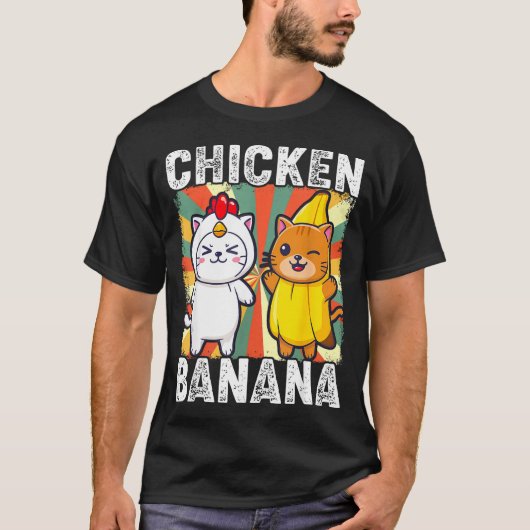 Cute Animals In Chicken And Banana Costumes Kawaii Tシャツ (正面)