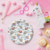 Cute Animals In Helicopter Pattern ペーパープレート (パーティー)