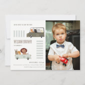 Cute Animals In the Car Roads写真子供の誕生日 招待状 (正面)