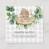 Cute Animals Noah's Ark Bring Diapers Raffle Card エンクロージャーカード (正面)