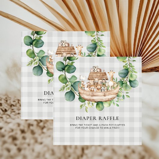 Cute Animals Noah's Ark Bring Diapers Raffle Card エンクロージャーカード