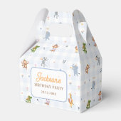 Cute Animals Safari Birthday Party フェイバーボックス (正面サイド)
