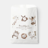 Cute Animals Safari Jungle Birthday Party Kids フェイバーバッグ (正面)