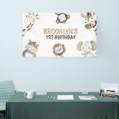 Cute Animals Safari Jungle Birthday Party Kids 横断幕 (トレードショー)