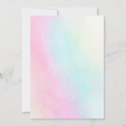 Cute Animals Squish On Over rainbow  Birthday  招待状 (裏面)