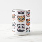 Cute Animals Sticker Sheet Adorable Cartoon Charac コーヒーマグカップ (中央)