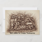 Cute Animals waiting for Thanksgiving 招待状 (正面)