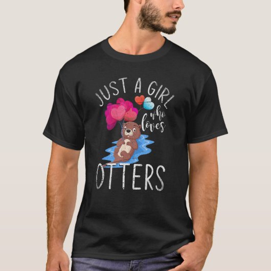 Cute Animals Women Girls Kids Otter Tシャツ (正面)