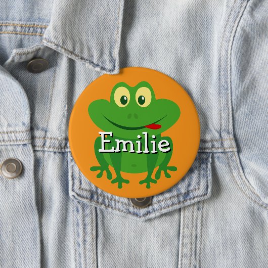 Cute animated frog name buttons for kids 缶バッジ (インサイチュ)