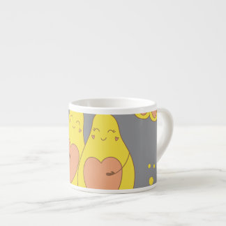 Cute Animated Pear Loving Couple Speaciality エスプレッソカップ