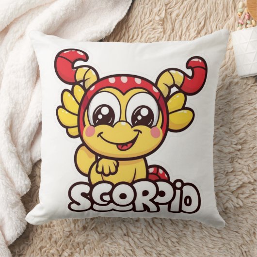 Cute Animated Scorpio Zodiac Design クッション (ブランケット)