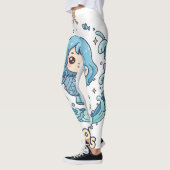 Cute Anime Aquarius Zodiac Sign Leggings  レギンス (左)